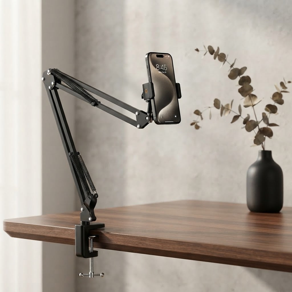 Metal OverHead Mount Articulating Arm Cell Phone Holder